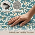 thumbnail image 6 of ODIKA 9'x12' Teal Blue Ocean Inspired Geometric Washable Area Rug Intricate Medallion Motifs with Decorative Chain for Dining Room, Basement, Large Office, Non-Slip Chair-Friendly, 6 of 7