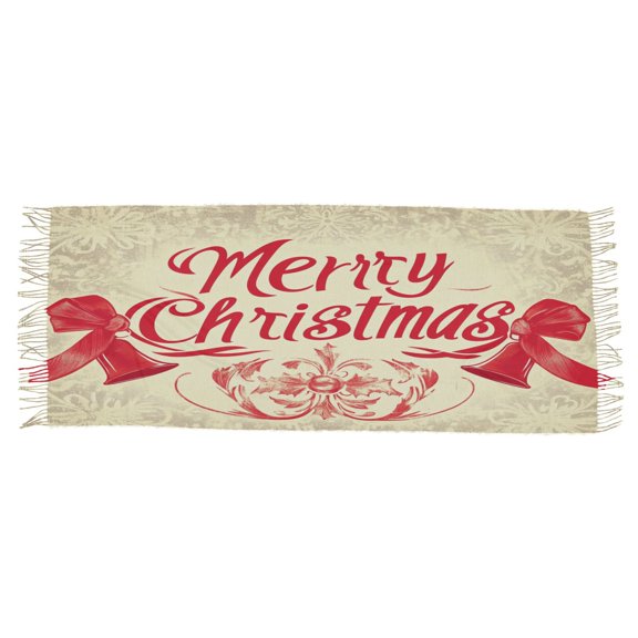 BZSMCE Women Scarf Elegant Christmas Bell and Bowknot Pattern Simple Pattern Soft Warm Long Large Scarves