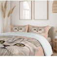 thumbnail image 6 of Ambesonne Animal Duvet Cover Set, Love Cat Words Portrait, 2-Calking, Beige Cream Peach, 6 of 6