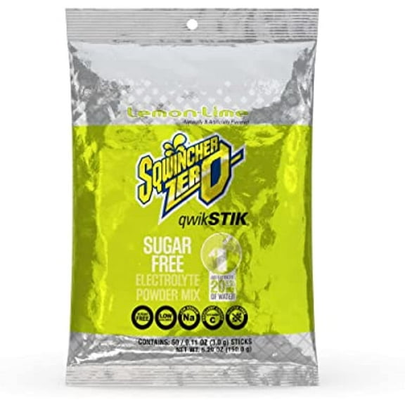 Sqwincher Zero Qwik Stik Sugar Free, Lemon Lime, .11 0Z (Pack Of 50)