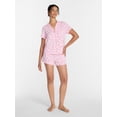 thumbnail image 3 of Joyspun Women’s Modal-Blend Ruffle Trim Notch Collar Top and Shorts Pajama Set, 2 Piece, Sizes XS-3X, 3 of 6