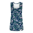thumbnail image 4 of Up to 65 off!Lolmot Square Neck Boho Tank Tops for Women Summer Fashion Floral Pleated Long Shirts Vest Casual Loose Fit Flowy Sleeveless Tops Tees Blouses, 4 of 5