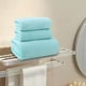 thumbnail image 5 of Juego de toallas de baño hiladas de terciopelo - 3 piezas de toallas suaves altamente absorbentes para baño, spa, gimnasio - 2 toallas de mano (75x35cm) y 1 toalla de baño (70x140cm) - múltiples, 5 of 6