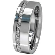 Meteorite Ring 8mm Comfort Fit Mens Tungsten Wedding Band Thin Strip High Polish (13)