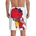 thumbnail image 3 of Bixox Men's Little American Dinosaur printed lightweight casual shorts, soft sleep shorts with pockets., 3 of 7
