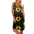 thumbnail image 1 of PALACLOTH Women's Round Neck Sleeveless Straight Summer America Flag Independence Day Dress, 1 of 2
