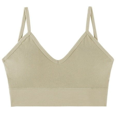XFLWAM Bras for Women Ribbed Full Coverage Bra Wireless Everyday Bra Soft Liftup High Stretch Bras Thin Breathable Underwear