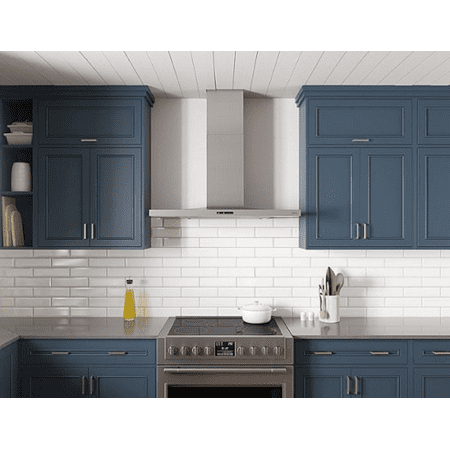 Zephyr - Layers 90 cm. Convertible Wall Mount Range Hood with LED Lights - Stainless steel