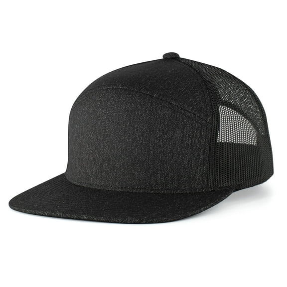 Pacific Headwear Adult Trucker Hat Unisex Black Heather/Black Os