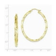 thumbnail image 2 of Sterling Silver Gold-Flashed Twisted Sparkle-Cut Satin Oval Hoop Earrings - Measures 48x40mm Wide 4m, 2 of 2