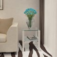thumbnail image 3 of Glass End Tables, Small Glass Top End Table, White Side Table, Square Shape, Tempered Glass Top, Metal Frame, for Living Room Bedroom (White, End Table), 3 of 11