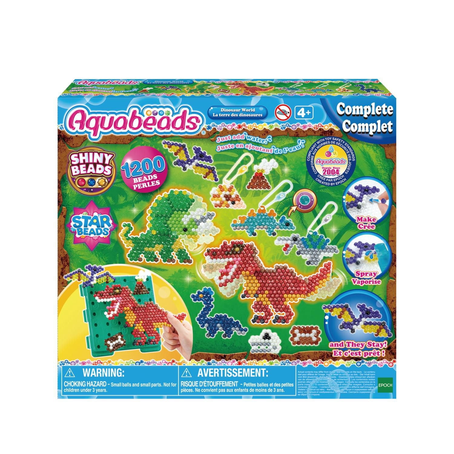 Aquabeads Dinosaur World, kit complet d'art et d'artisanat pour enfants – plus de 1 200 perles
