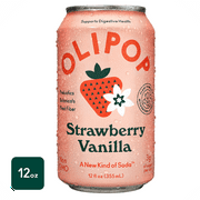 OLIPOP Prebiotic Soda, Strawberry Vanilla, 12 fl oz