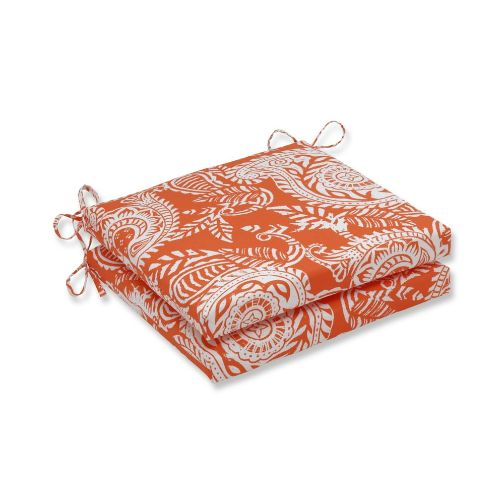 Pillow Perfect Outdoor/Indoor Addie Terra Cotta Squared Corners Seat
