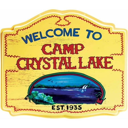 Crystal Lake Sign Halloween Decoration