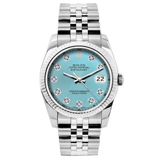 Pre-Owned Rolex Datejust 26 mm Stainless Steel Bracelet Blue Rays Dial Men’s Watch