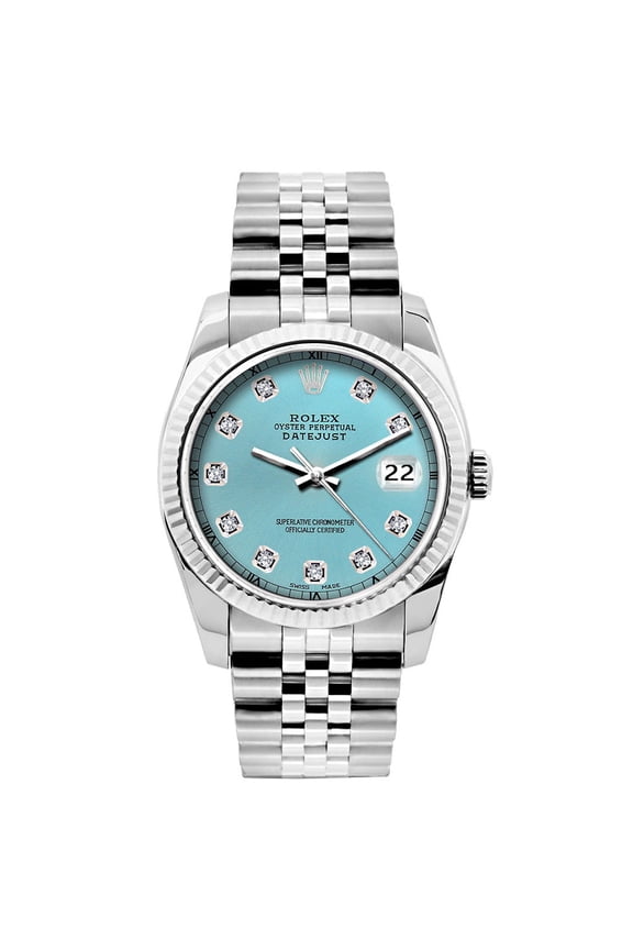 Pre-Owned Rolex Datejust 26 mm Stainless Steel Bracelet Blue Rays Dial Mens Watch