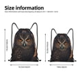 thumbnail image 2 of Daiia Classical Style Brown Owl Pattern Drawstring Backpack, Gym Bag, Lightweight Backpack, Water-Resistant Bag Travel Sports Backpack, Fitness Bag, Yoga Bag-Small, 2 of 6