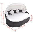 thumbnail image 4 of vidaXL Outdoor Lounge Bed with Canopy Poly Rattan Brown, 4 of 4