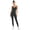 Dark Gray, variant on Women Ribbed Workout Unitard Sleeveless U-Back Scrunch Butt-Lifting Jumpsuit Yoga Sports Bodysuit Black S