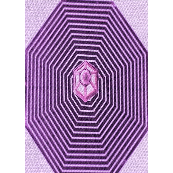 Ahgly Company Machine Washable Indoor Rectangle Transitional Violet Purple Area Rugs, 5' x 7'