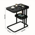 thumbnail image 6 of C Shaped Side Table, 2 Tier Couch End Table, Large Storage Sofa Side Table for Living Room Bedroom Easter Decoration, Suit for Place Books/ Tea Cups/ Snacks/ Drinks, 6 of 6