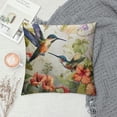 thumbnail image 2 of Two Hummingbirds Throw Pillow Covers - Spring Birds Gathering Honey Pillow Cases Watercolor Bird Cushion Cases of for Couch Bed Home Decor, 2 of 5