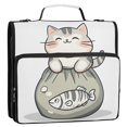 thumbnail image 5 of FORMRS Zipper Binder with Shoulder Strap 2-inch Ring 500 Sheet Capacity File Bag, Green Cute Cat, 5 of 5