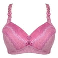 thumbnail image 1 of QLEICOM Everyday Bras for Women, Women's Comfort Lift Wirefree Bra Print Bra Wire Free Underwear One-Piece Bra Everyday Underwear Bras No Underwire Hot Pink Cup 44/100E, 1 of 4