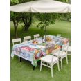 thumbnail image 3 of Outdoor Tablecloth with Umbrella Hole and Zipper, Easter Bunny Gnomes Rectangle Table Cloth 52x70 Inch Waterproof Tablecloth, Spring Easter Eggs Floral Blue Plaid Picnic Table Cover for Patio Camping, 3 of 7