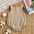 thumbnail image 4 of RMGVDSD Newborn Baby Girl Clothes Football Outfit Sleeveless Plaid Rugby Embroidery Bubble Romper Bodysuit Onesie Cute Infant Clothing 3-6 Months, 4 of 4