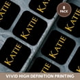 thumbnail image 6 of 3drose, Katie Attractive Female Name in the Usa. Yellow on Black Talisman, Set of 8 Coasters - Soft, 6 of 7