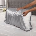 thumbnail image 2 of 2-Pack Queen Satin Pillowcases, Grey, 2 of 7