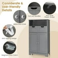 thumbnail image 4 of CZMJY Bathroom Storage Cabinet, Standing Bathroom Cabinet Organizer with Open Shelf, 2 Adjustable Drawers & 2 Doors, Wooden Floor Cabinet for Bathroom, Living Room, Entryway (Grey), 4 of 8