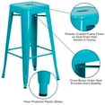 thumbnail image 6 of Flash Furniture Commercial Grade 4 Pack 30" High Backless Crystal Teal-Blue Indoor-Outdoor Barstool, 6 of 13