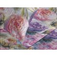thumbnail image 3 of Ambesonne Blooming Floral Quilted Coverlet 3 Pcs, Vintage Boho Garden, King Size, Magenta Pale Fuchsia, 3 of 4