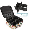 thumbnail image 4 of FORMRS Travel Makeup Bag Large Capacity Train Case Cosmetic Organizer with Adjustable Dividers, Green Leaves, 4 of 8