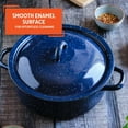 Imusa 4Qt Enamel Blue Stock Pot with Matching Lid