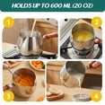thumbnail image 4 of 20oz Turkish Coffee Pot Stainless Steel Stovetop Warmer with Wooden Handle for Milk Butter Chocolate Syrup and Sauce Melting Heating, 4 of 11