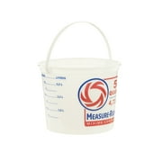 (2 pack) United Solutions 5 Quart Round Measure Right Plastic Mixing Bucket, Translucent, 1 Each