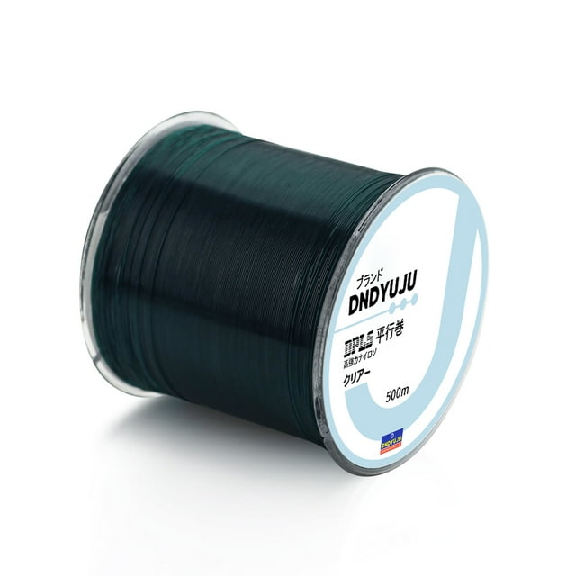Ligne de Pêche en Nylon Super Résistant 500M Monofilament Durable pour Mer/eau Douce Diamètre 0.10mm à 0.47mm Matériel de Pêche Vert Noirâtre 0.235MM 8LB