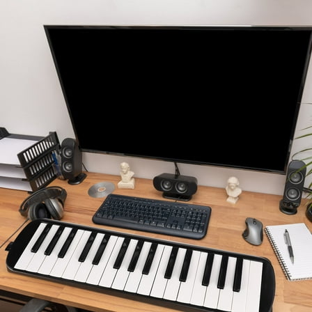 SOPOTUTU 32 Keys Melodica for Beginners with Mouthpieces Portable Black Instrument for Playing