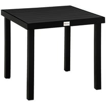 CoSoTower Outdoor Dining Table for 4 Person, Square, Aluminum Metal Legs for Garden, Lawn, Patio, Woodgrain Black