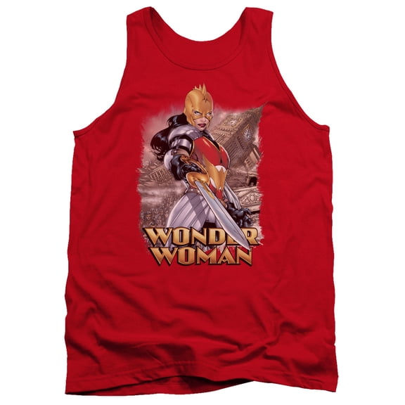 JLA Justice League Wonder Woman Adult Tank Top Red