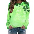 thumbnail image 6 of TrendVibe365 St Patricks Day Sweatshirt for Women Plus Size Women Green Long Sleeve with Crew Neck Polyester No Hood Casual St. Patricks Day Blouse Tops for Irish Themed Gifts 2XL, 6 of 8