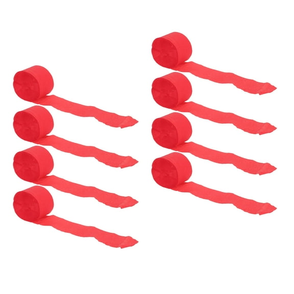 FONDOTIN Crepe Paper Streamers Roll Crepe Paper Decor Ribbon Paper 8Rolls Christmas Theme