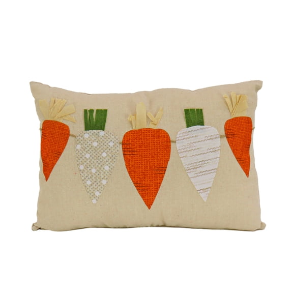 18"x10" String of Carrots Easter Pillow