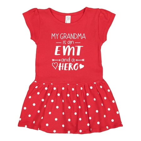 

Inktastic My Grandma is an EMT and a Hero Gift Toddler Girl Dress