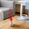 thumbnail image 5 of Artificial Plum Blossom Flower Branch, Cosmug Faux Floral Twig Sprig, Decorative Plant Pick, for Indoor Home Styling, Table Center Display and Vase Embellishment, Red, 5 of 5
