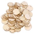 thumbnail image 4 of 100 Pcs Tranches de Bois Rondes Non Finies Tranches de Bois DIY Pièces de Bois Vierges Décor, 4 of 9